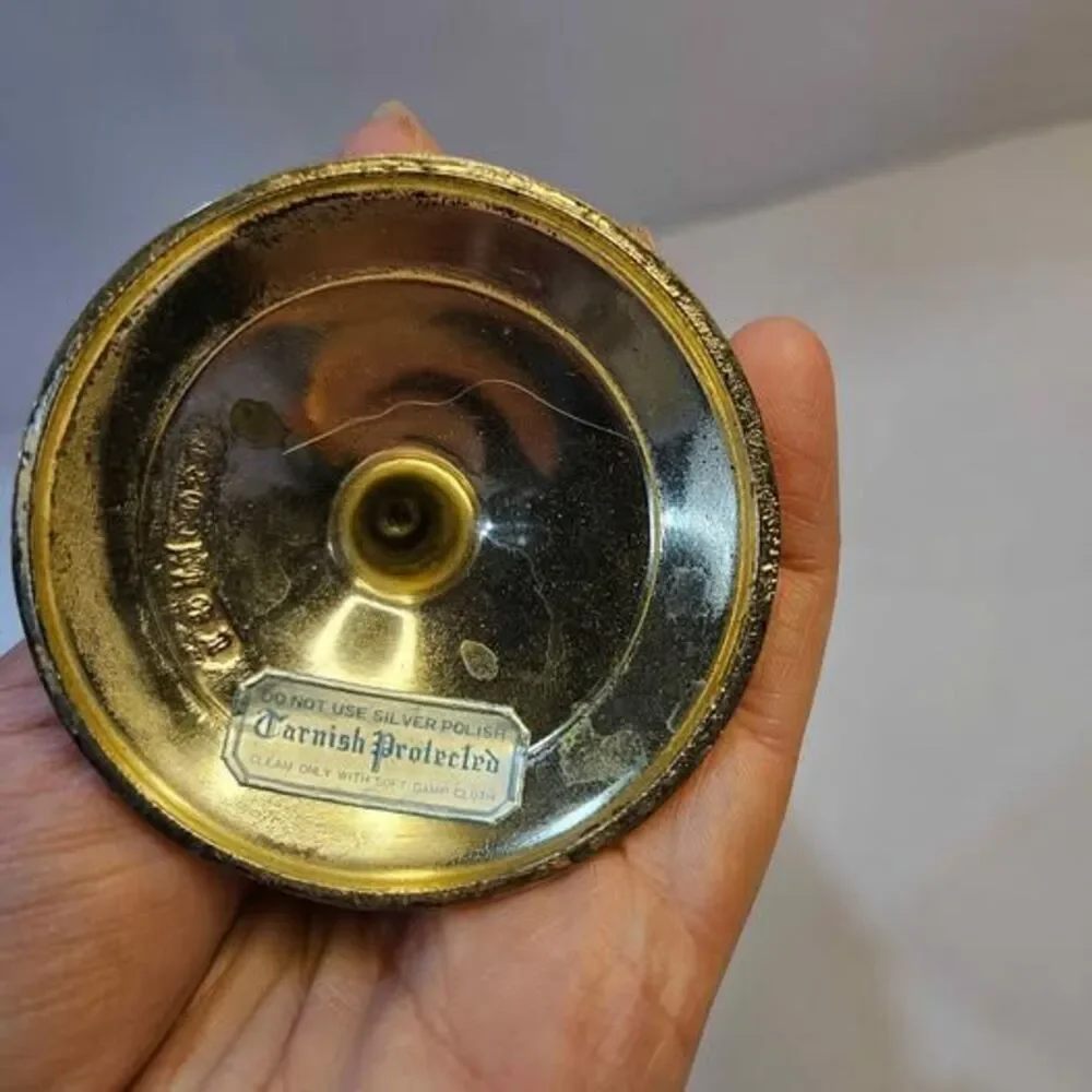 Vintage Silver-Plated Coat of Arms Goblet